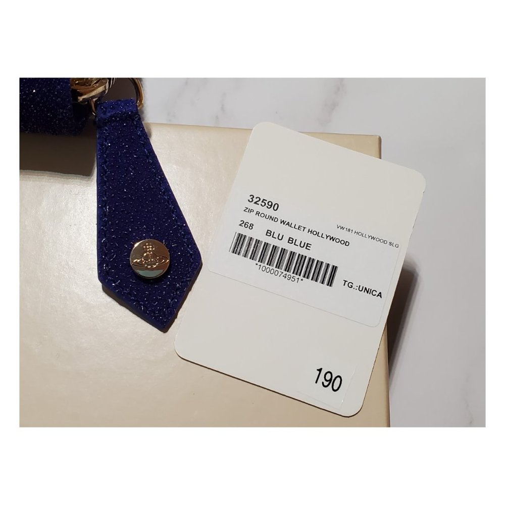 Vivienne Westwood Long Zip Round Wallet BLUE - Picture 6 of 7